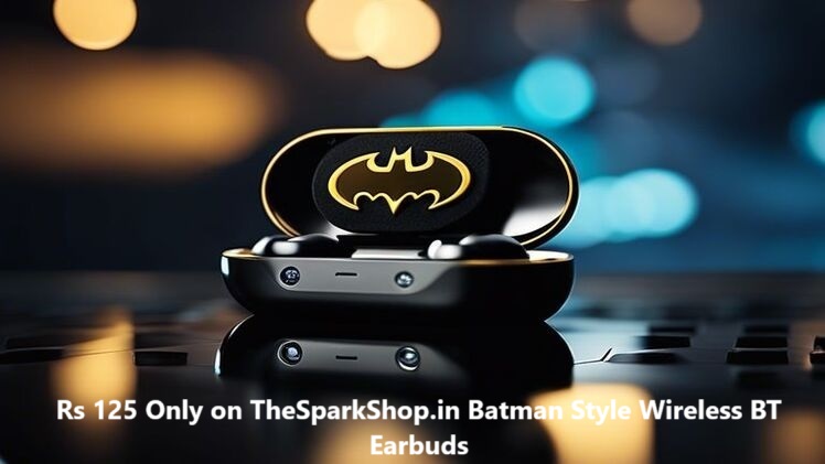 Rs 125 Only on TheSparkShop.in Batman Style Wireless BT Earbuds: A Must-Have for Superhero Fans!