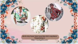 299 Rs Only Flower Style Casual Men Shirt Long Sleeve TheSparkShop.in